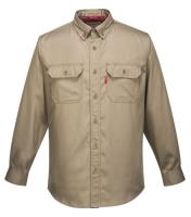 Portwest FR89 Bizflame 88/12 FR Work Shirt Khaki