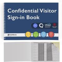 Confidential Visitor Sign in Book - GDPR Compliant A4 Visitors Book