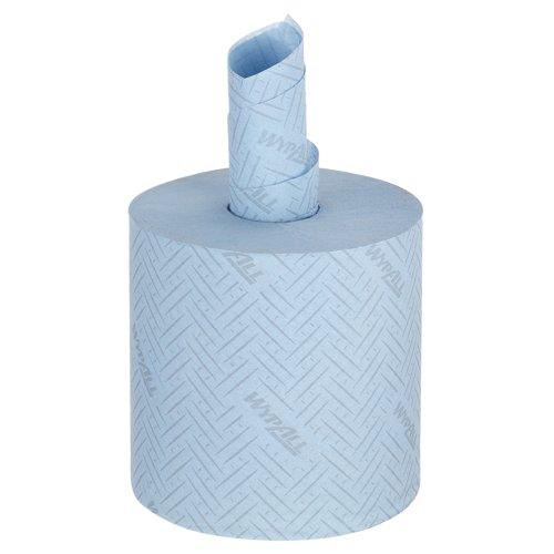 WypAll® L10 Food & Hygiene Wiping Paper 7255 - 1 Ply Centrefeed Blue Roll - 6 Centrefeed Rolls x 800 Paper Wipes (4,800 total)