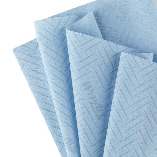 WypAll® L10 Food & Hygiene Wiping Paper 7255 - 1 Ply Centrefeed Blue Roll - 6 Centrefeed Rolls x 800 Paper Wipes (4,800 total)