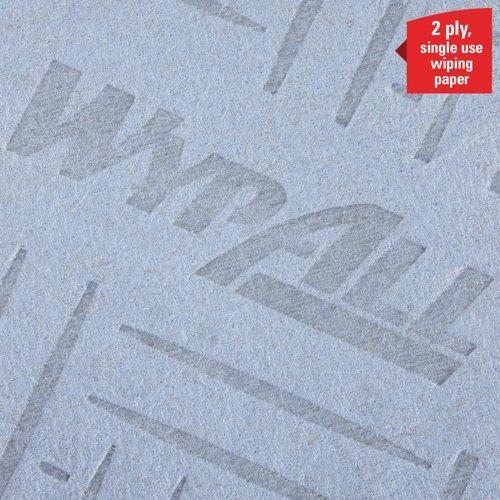 WypAll® L20 General Clean™ Medium Duty Wipes 7277 - 2 Ply Centrefeed Rolls - 6 Blue Rolls x 400 Paper Wipers (2,400 total)