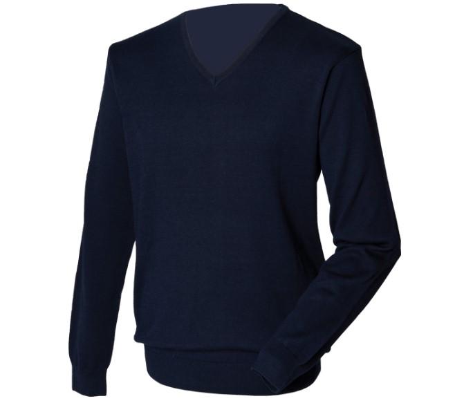 Henbury Lightweight V-Neck Jumper Navy