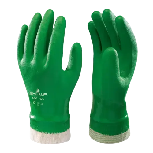 UM-SHO6001 Showa 600 PVC Dipped Gloves Green