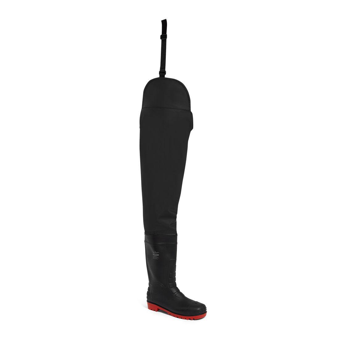 Steel PVC Waist Wader Black