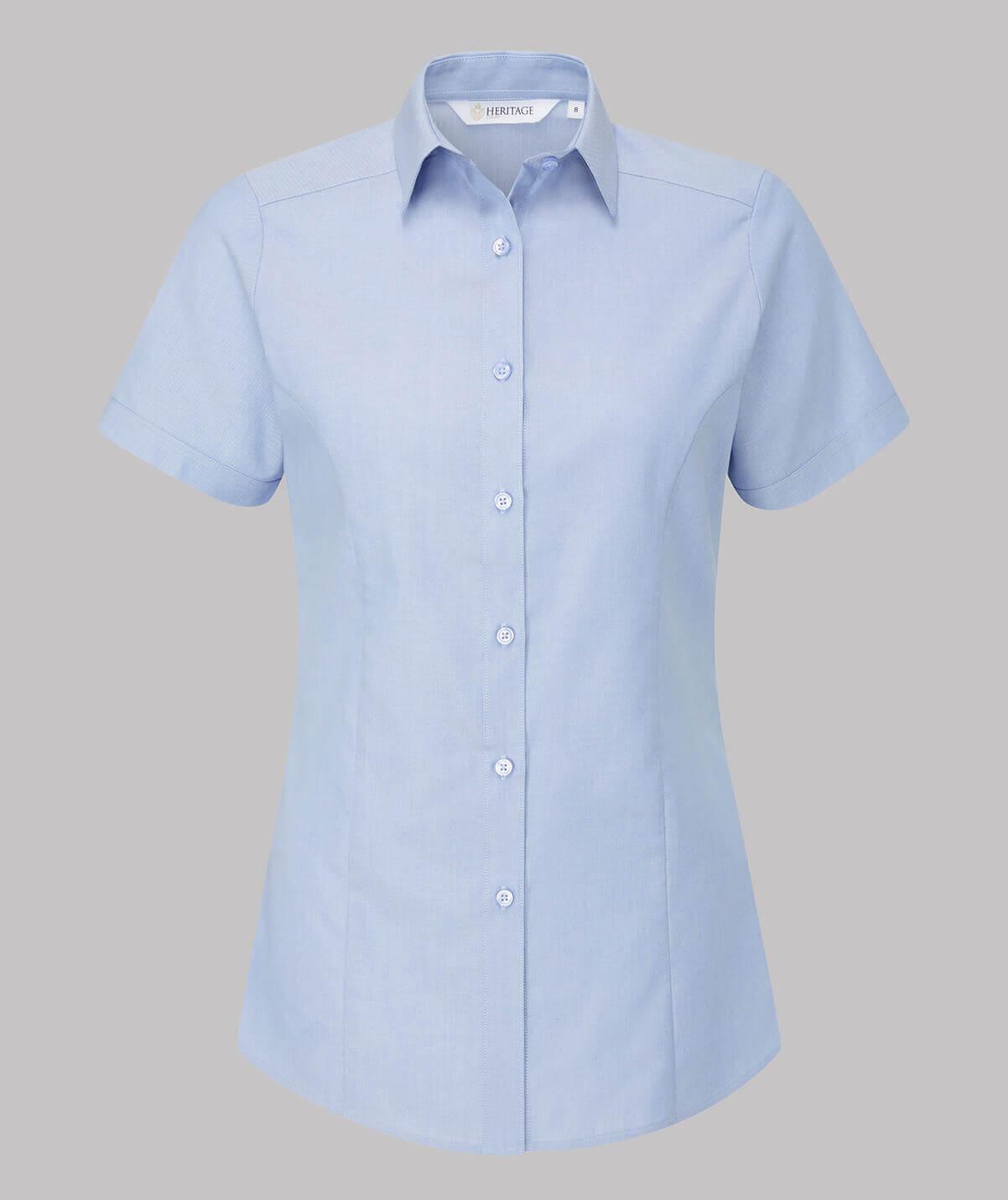 Megan Oxford Blouse S/S Light Blue