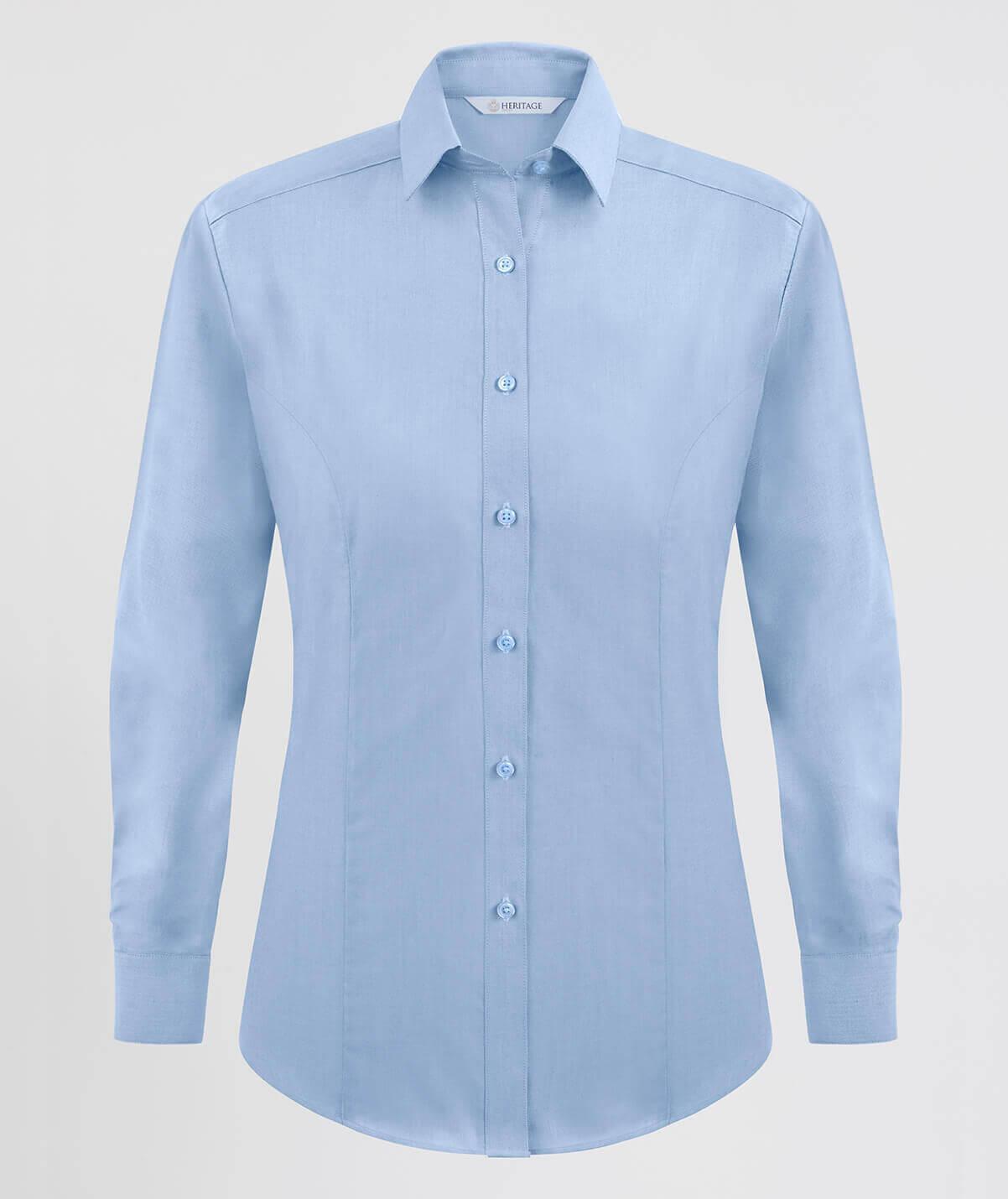 Megan Oxford Blouse L/S Light Blue