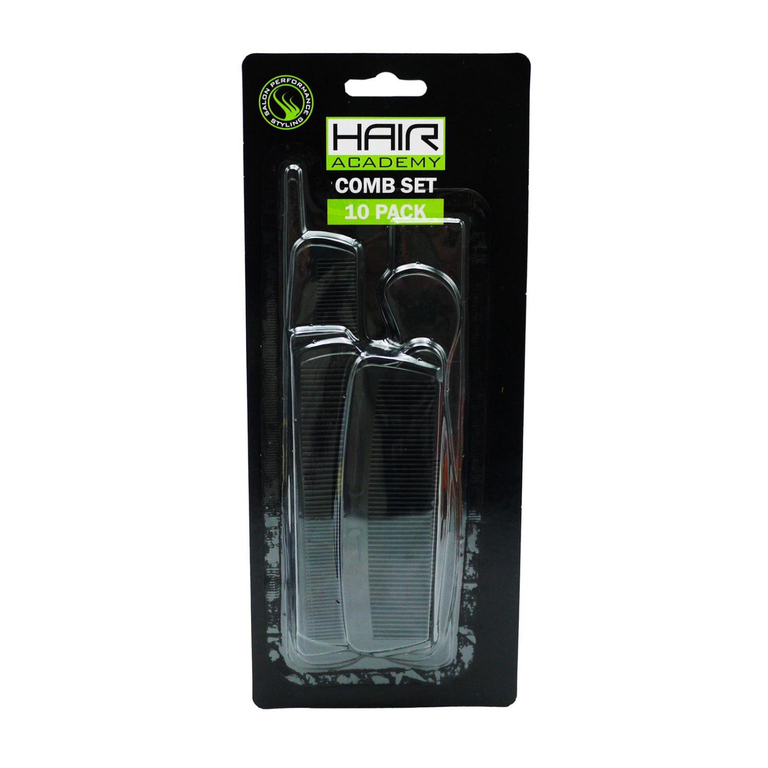 Hair Academy Comb Set Black