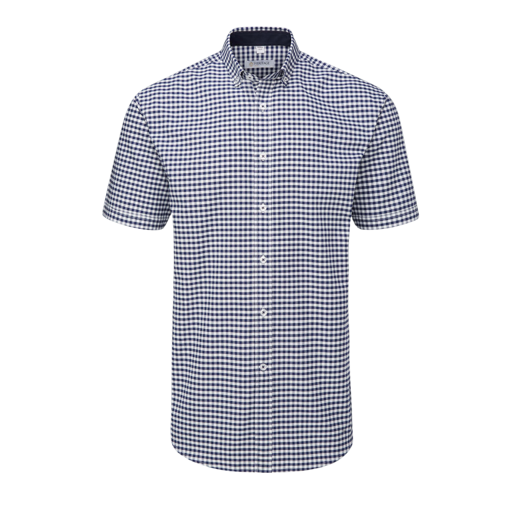 Men's Baltimore Short Sleeve Check Shirt Navy