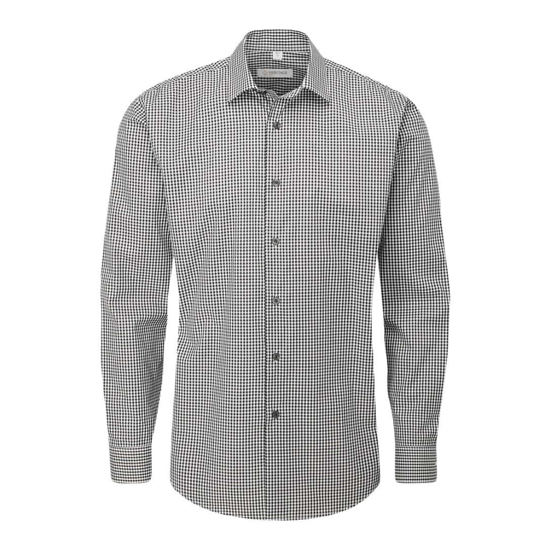 Men's Lurgan Gingham Long Sleeve Shirt Black/White