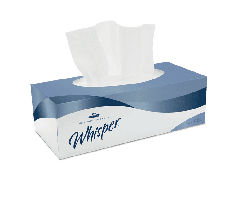 Whisper Facial Tissue 2ply White
