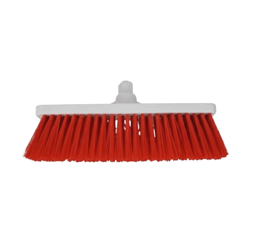 Hard Push Broom Head  12" Red