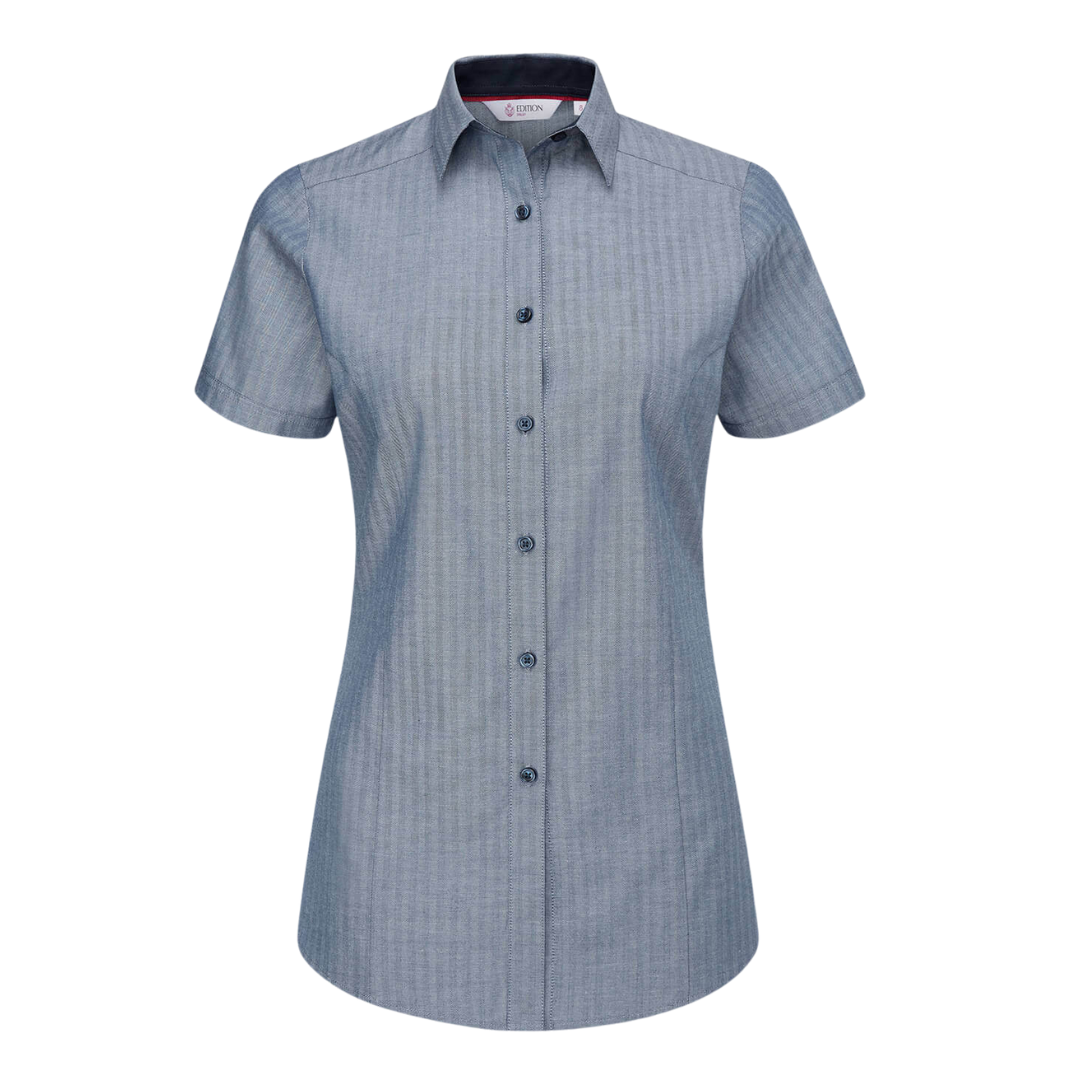 Ladies Faith Range Short Sleeve Blouse Indigo