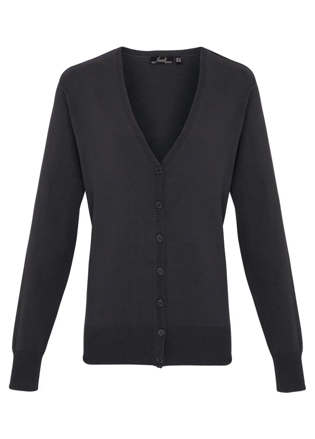 Ladies Button Knitted Cardigan Charcoal