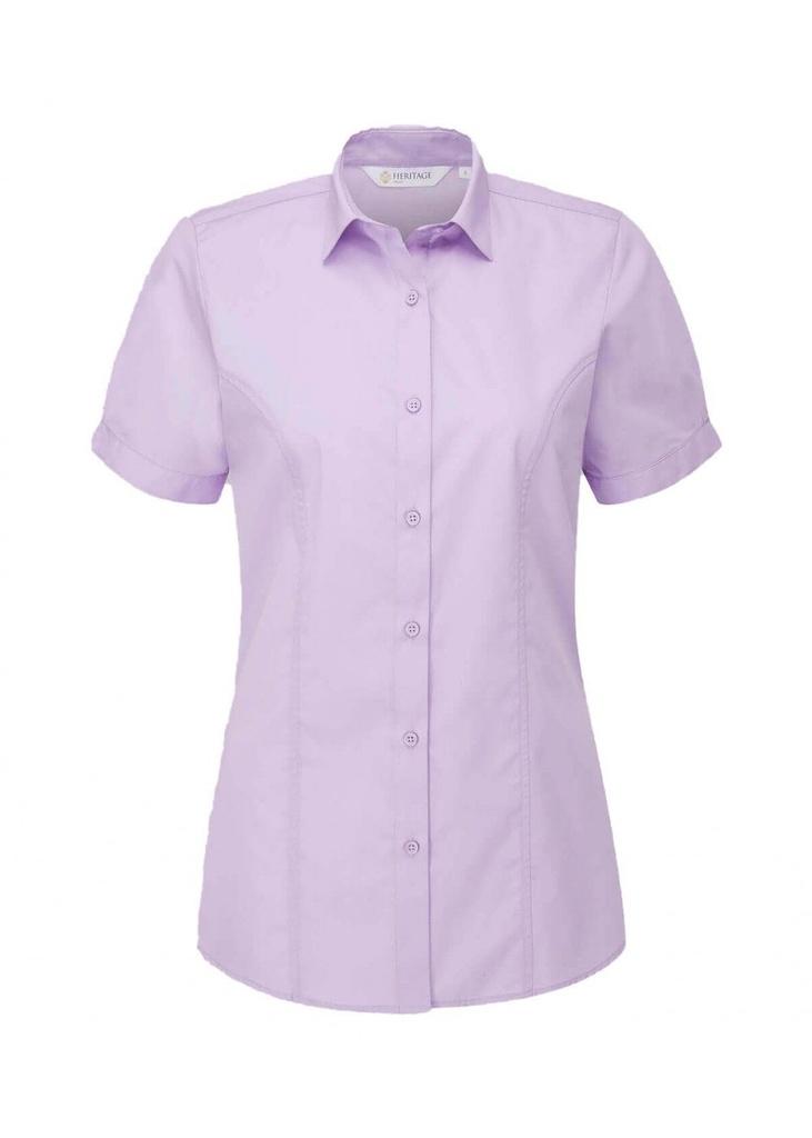 Ladies Enya Cotton Rich Short Sleeve Blouse Lilac