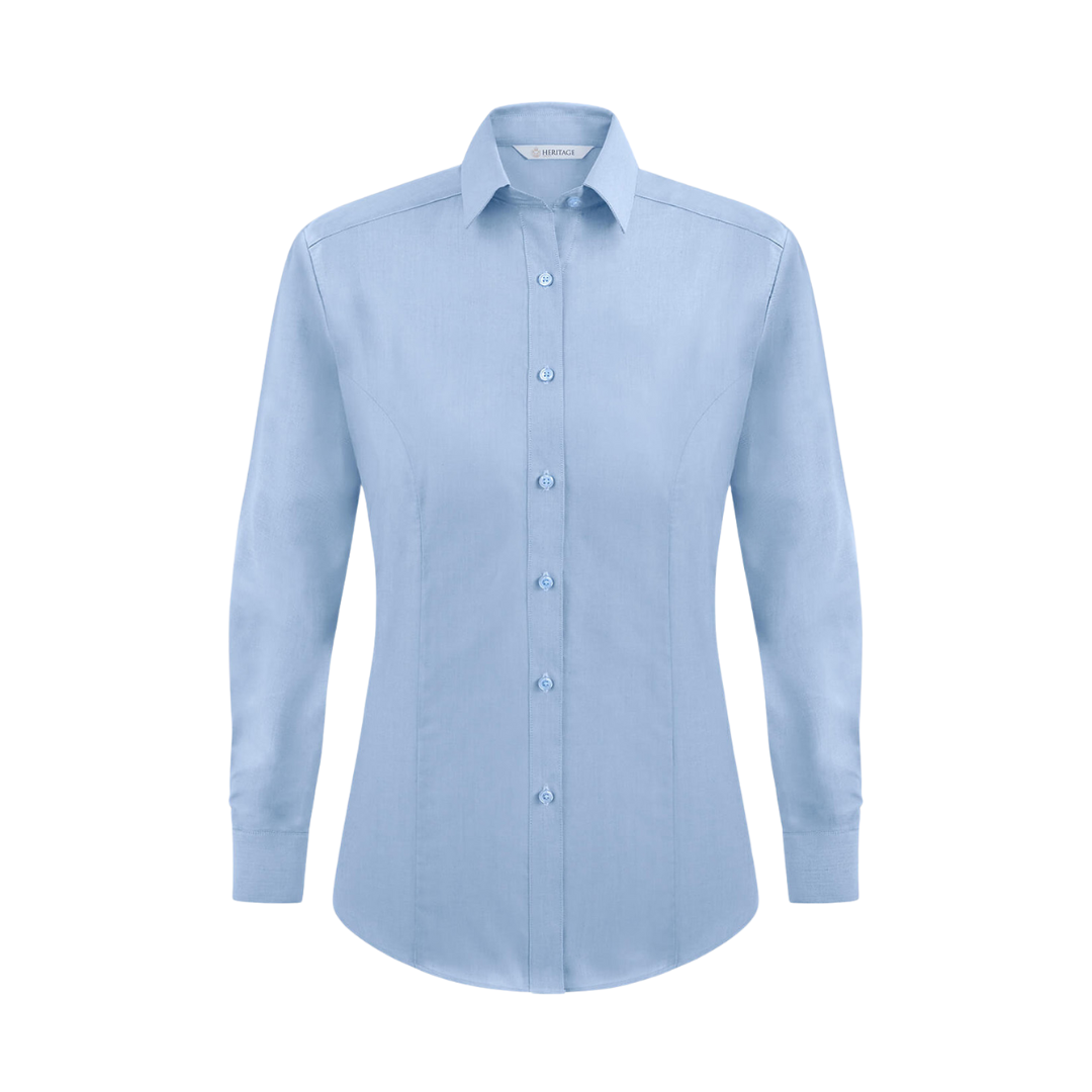 Ladies Megan Long Sleeve Blouse Light Blue