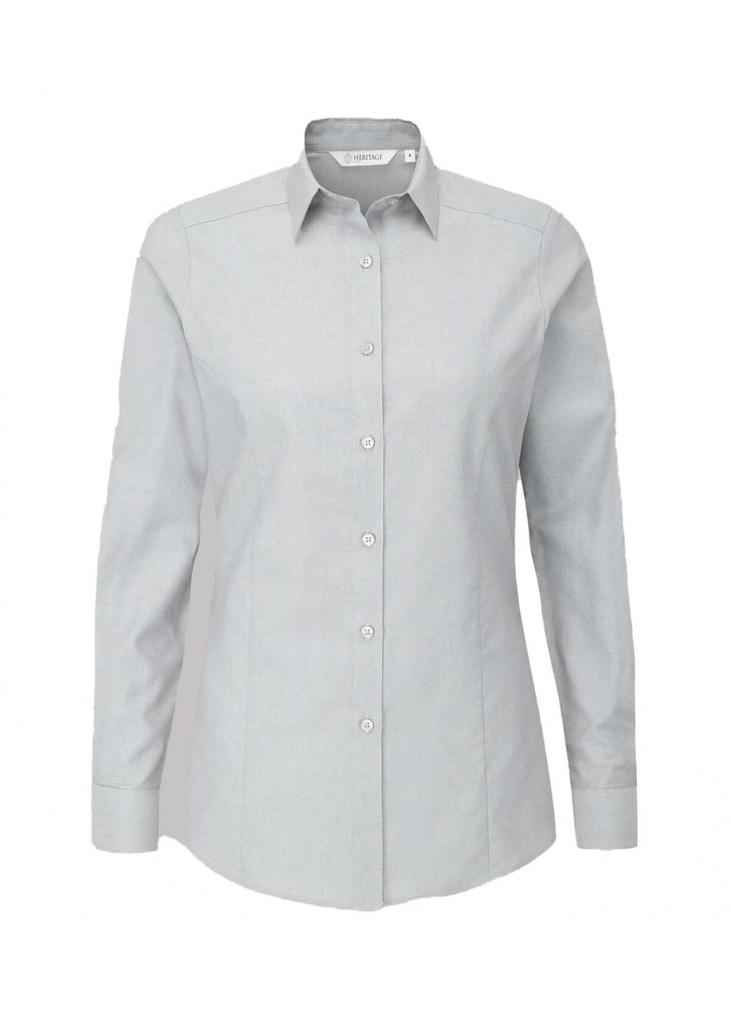 Ladies Megan Long Sleeve Blouse Silver