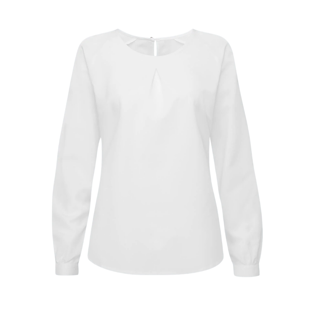 Ladies Molly Short Sleeve Round Neck Blouse White