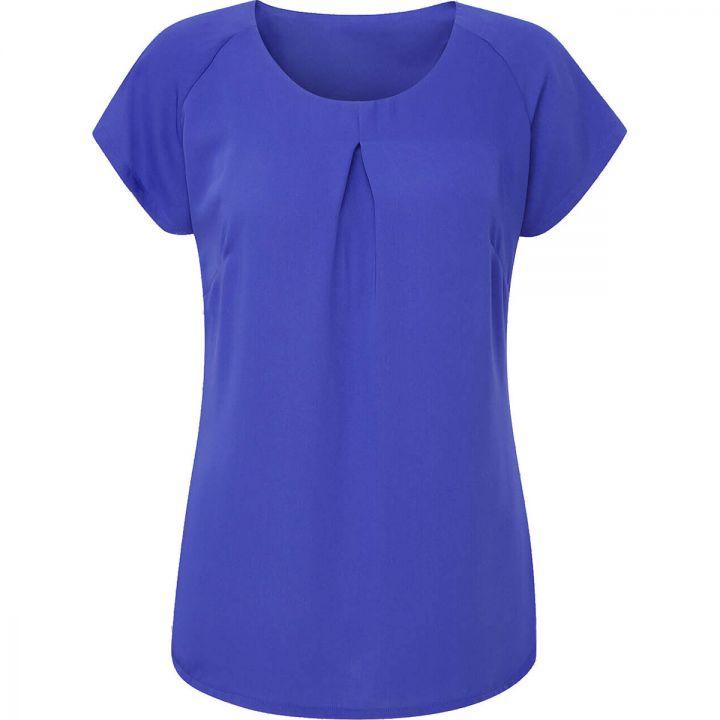 Ladies Mona Short Sleeve Round Neck Blouse Colbalt