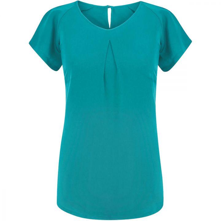 Ladies Mona Short Sleeve Round Neck Blouse Teal