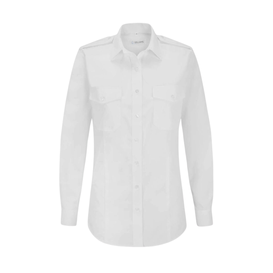 Ladies Premium Pilot Long Sleeve Shirt White