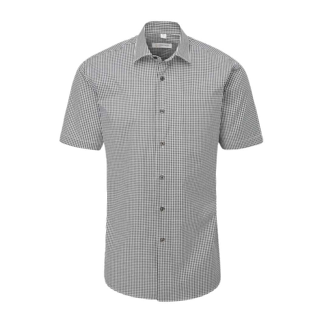 Men's Lurgan Gingham Short Sleeve Shirt Black/White