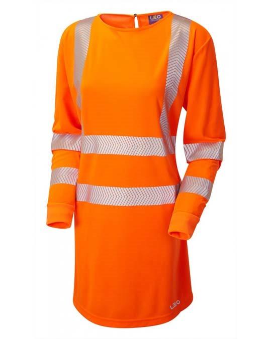 Lily ISO 20471 Class 3 Women's Coolviz Ultra Long Sleeve Modesty Tunic Orange