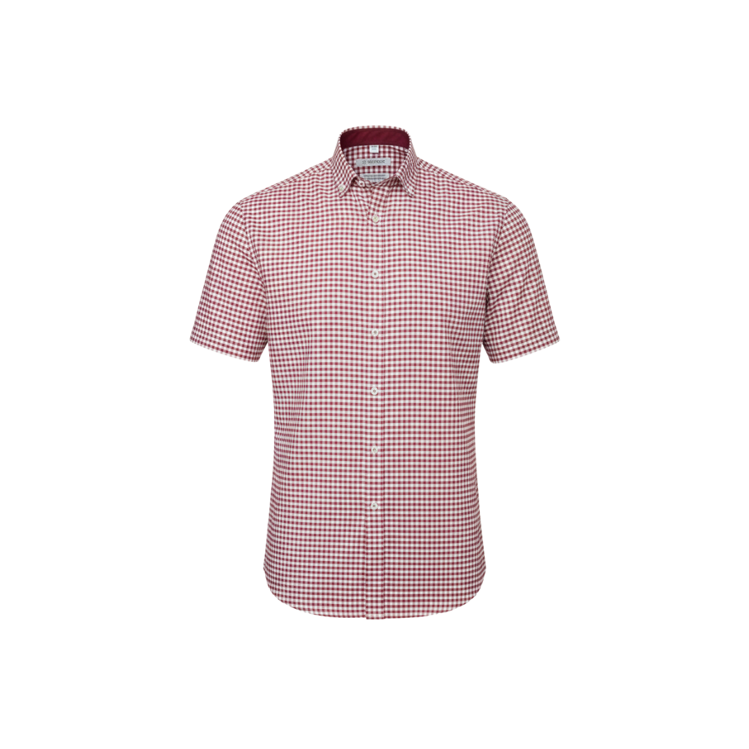Men's Baltimore Short Sleeve Check Shirt Red
