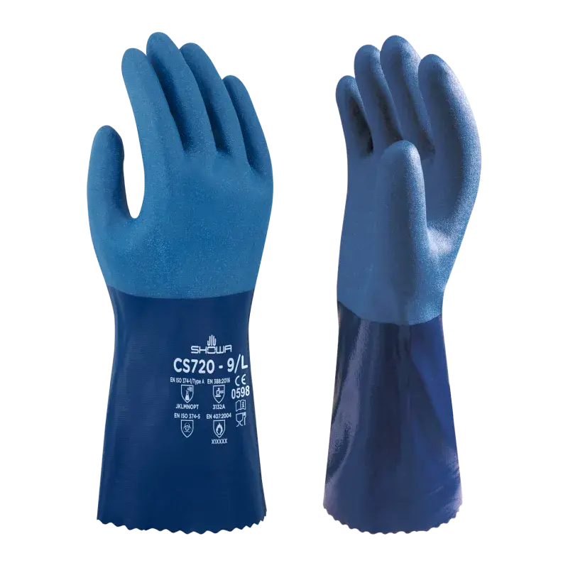 Showa CS720 Gauntlet Gloves Blue