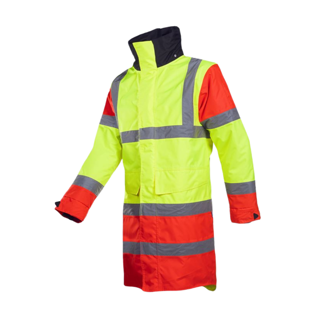 Thoras Hi Vis Rain Jacket Yellow/Red