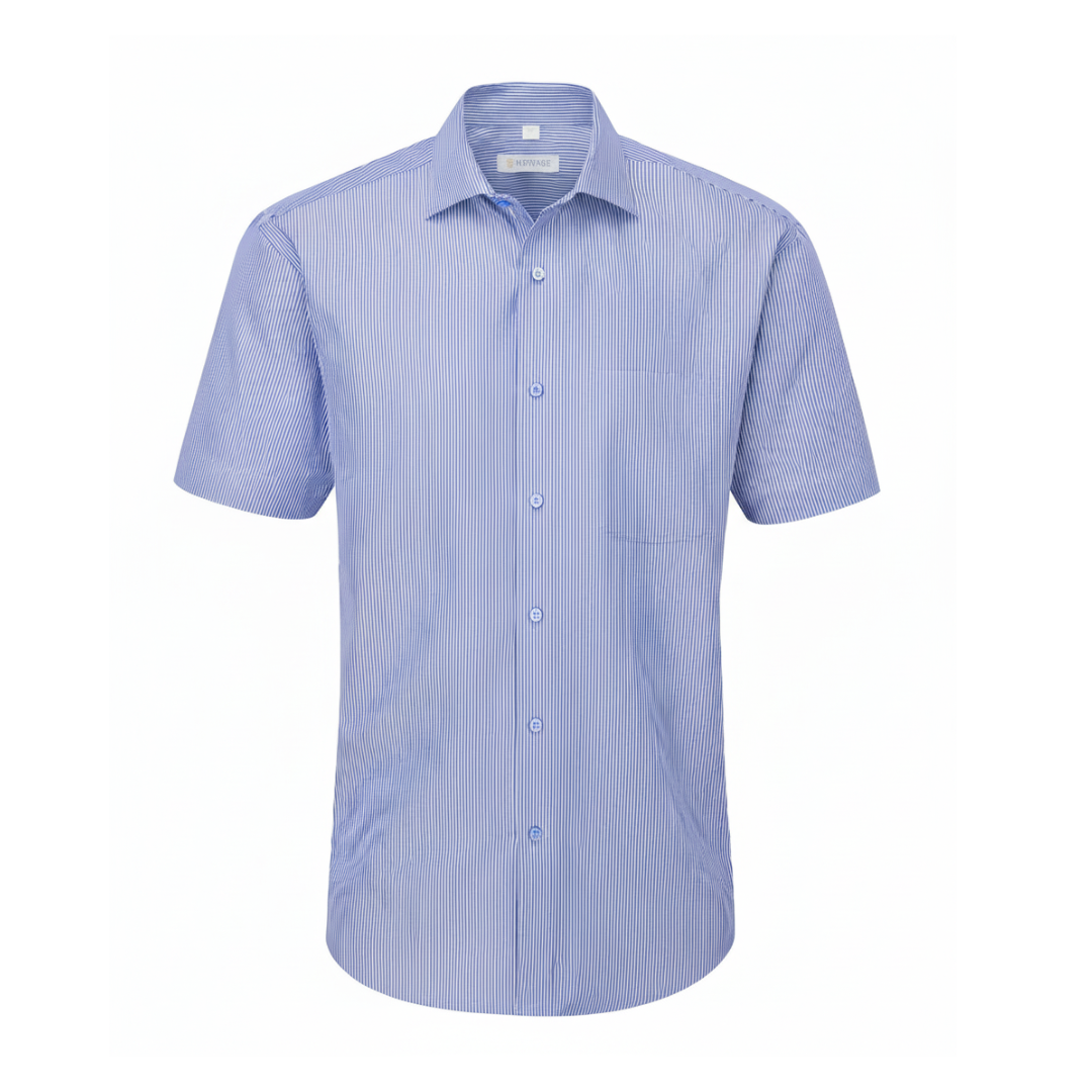 Men's Trillick Short Sleeve Shirt Dark Blue/White Stripe