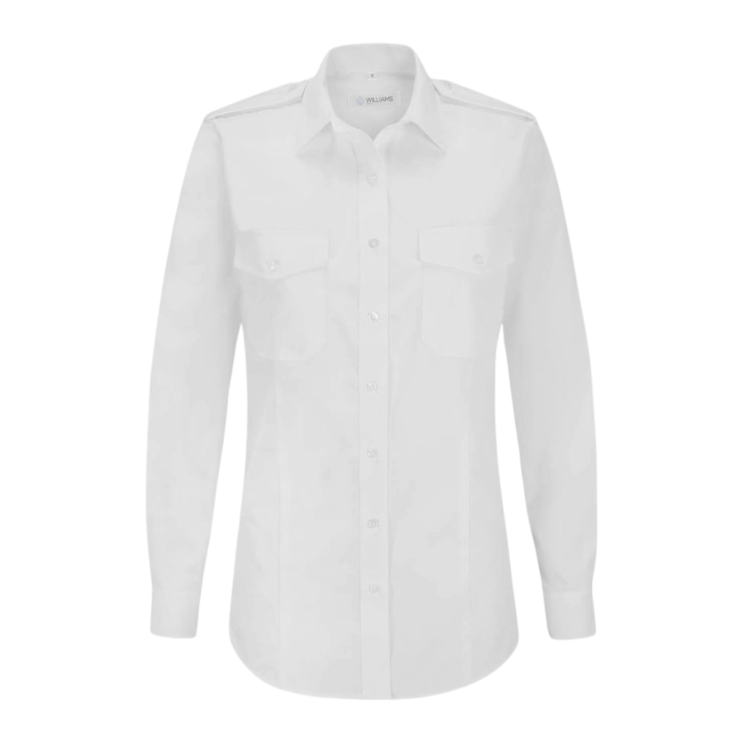 Ladies Premium Pilot Long Sleeve Shirt White