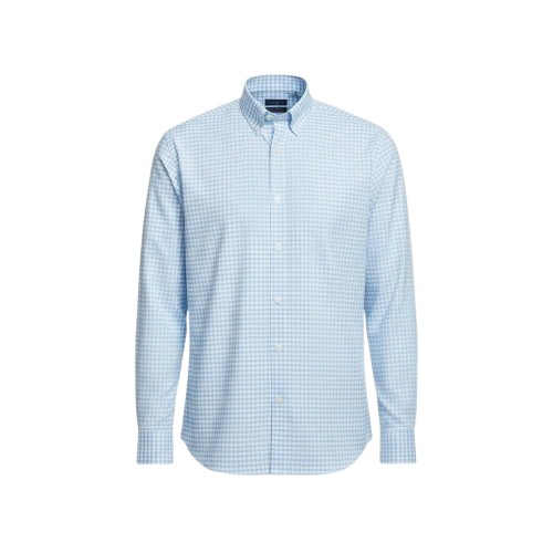 Men's Baltimore Long Sleeve Check Shirt Light Blue