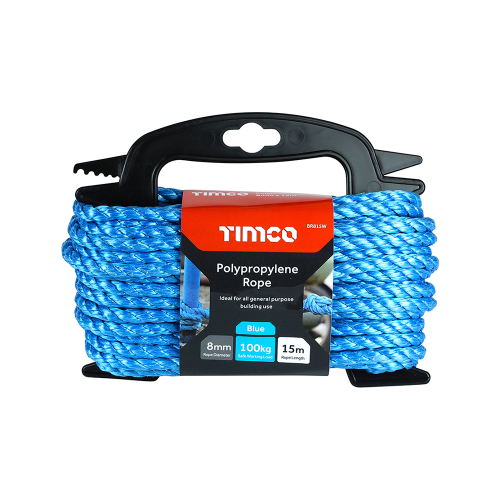 TIMCO Blue 8mm x 15m Polypropylene Rope