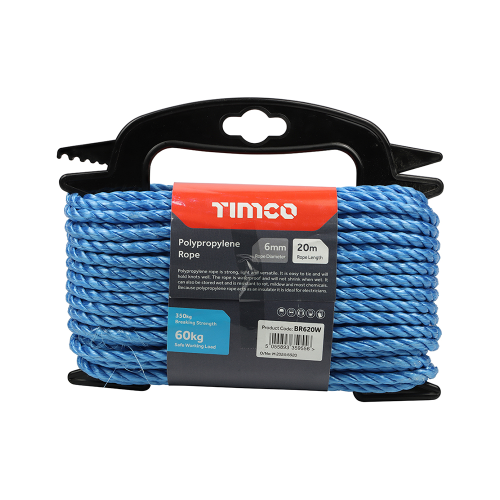 TIMCO Blue 6mm x 20m Polypropylene Rope