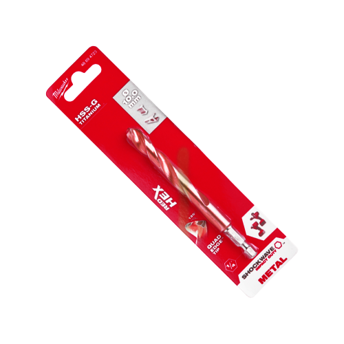 Milwaukee SHOCKWAVE Red Hex 10mm x 120mm HSS-G Titanium Drill Bit