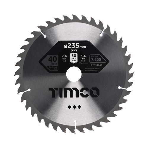 TIMCO 235mm x 30mm 40T Coarse/Medium General Purpose Circular Saw Blade