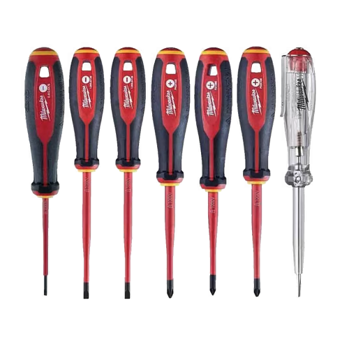 Milwaukee Tri-Lobe 7 pcs VDE Screwdriver PZ Set