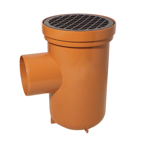 110mm x 110mm Terracotta Underground Back Inlet Circular Bottle Gully Trap