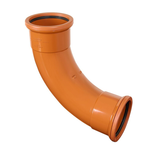 110mm x 110mm Terracotta Underground 90° Double Socket Bend