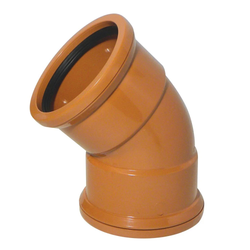 110mm x 110mm Terracotta Underground 45° Double Socket Bend