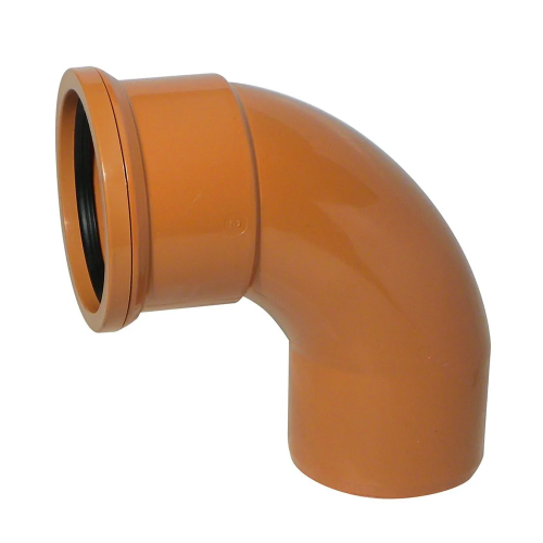 160mm x 160mm Terracotta Underground 90° Single Socket Bend