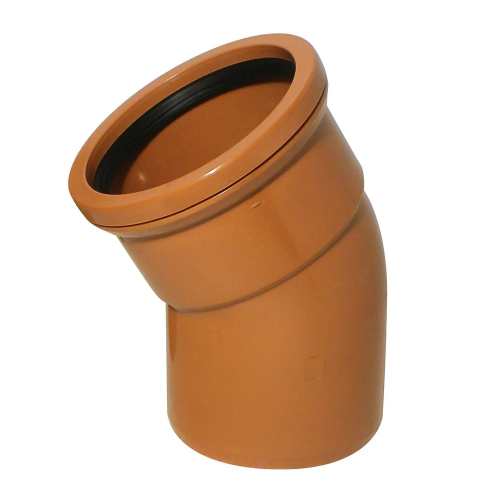 160mm x 160mm Terracotta Underground 30° Single Socket Bend