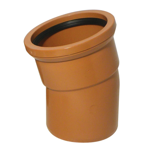 110mm x 110mm Terracotta Underground 15° Single Socket Bend
