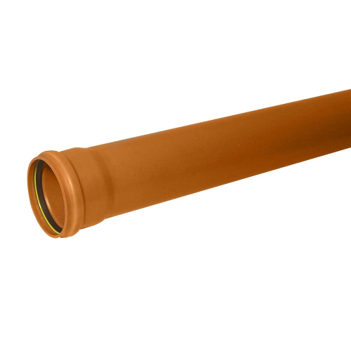 160mm x 160mm 6m Terracotta Underground Single Socket Pipe