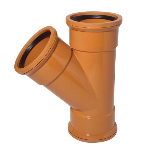 110mm x 110mm Terracotta Underground 45° Triple Socket
