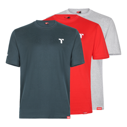 TIMCO X-Large Grey/Red/Green Short Sleeve Trade T-Shirt Pack