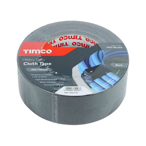 TIMCO Black Cloth Tape 50m x 50mm