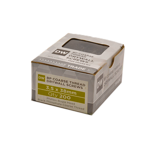 DW BP Coarse Thread Drywall Screws 3.5mm x 38mm (Box of 200)