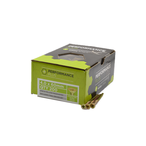 Performance Plus Wood Screws 4.0x60mm (Box of 200)