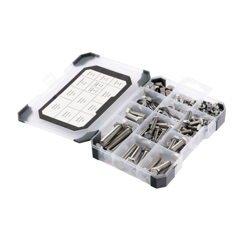 TIMCO 199 pcs Zinc Mixed Tray Set Screws Nuts Washers